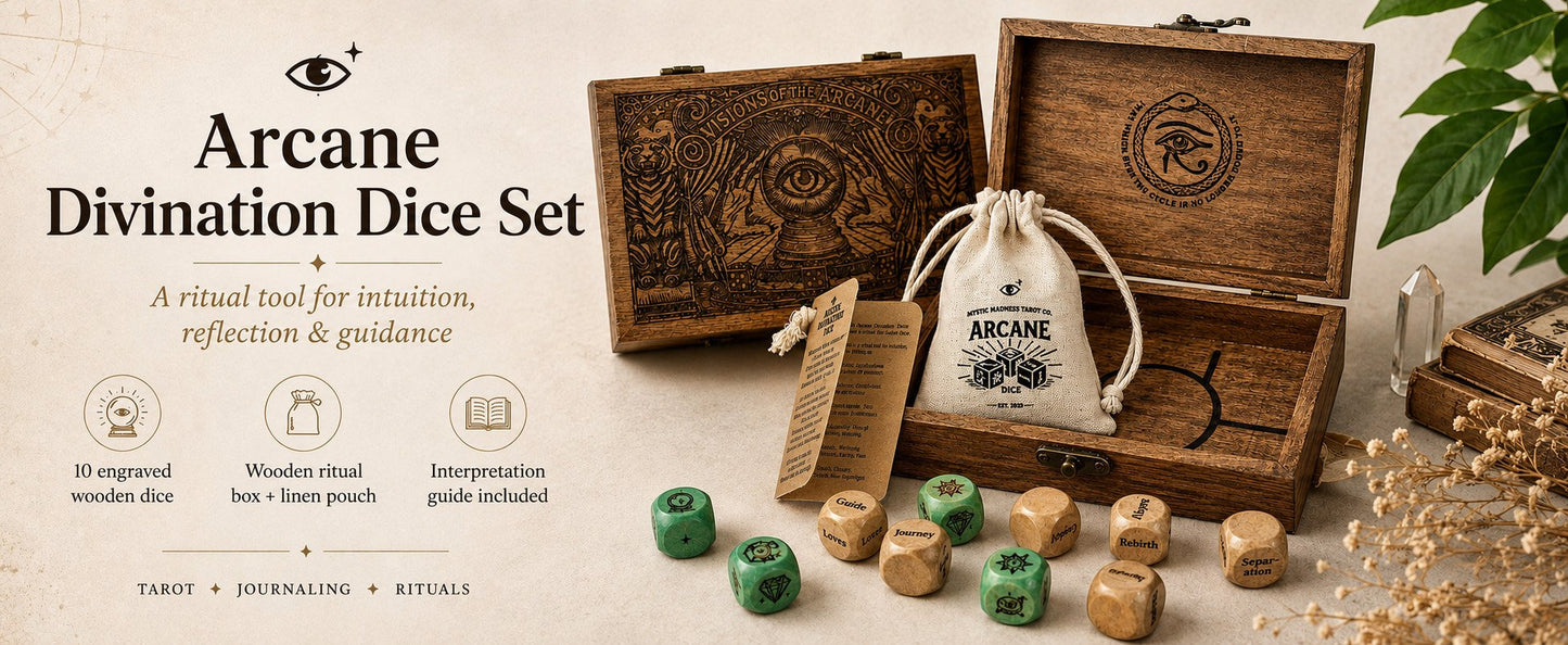 🔮 Arcane Divination Dice Set – Handcrafted Oracle Dice for Tarot, Ritual & Intuitive Guidance