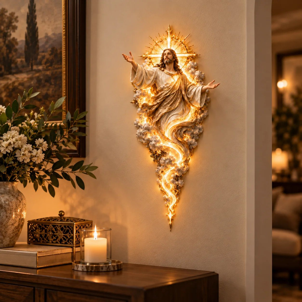 Light of the World Jesus Wall Sculpture – A Radiant Symbol of Faith for the Home✝️
