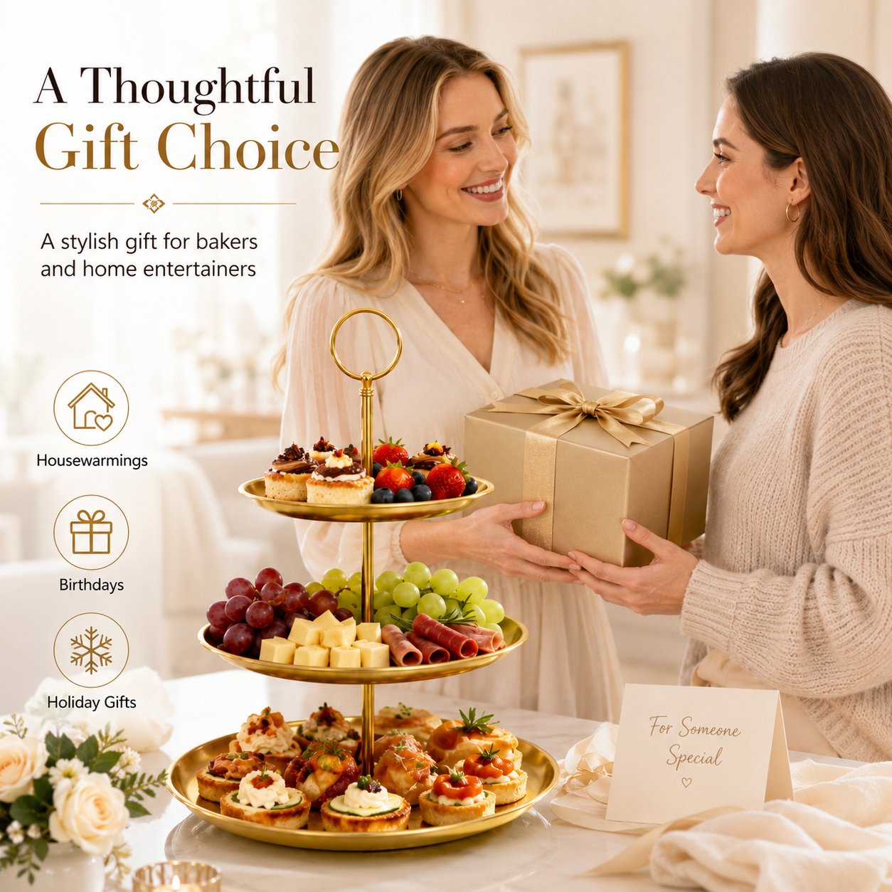 💛 Elegant 3-Tier Gold Dessert Stand – Turn Every Celebration Into Something Special