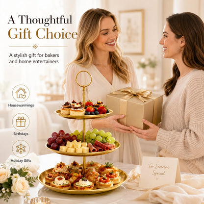 💛 Elegant 3-Tier Gold Dessert Stand – Turn Every Celebration Into Something Special