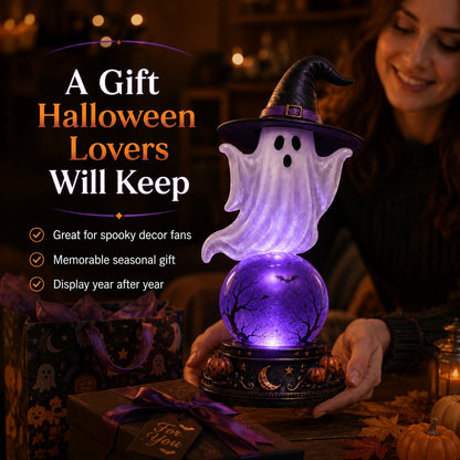 👻Halloween Raven Crystal Ball Lighted Decor