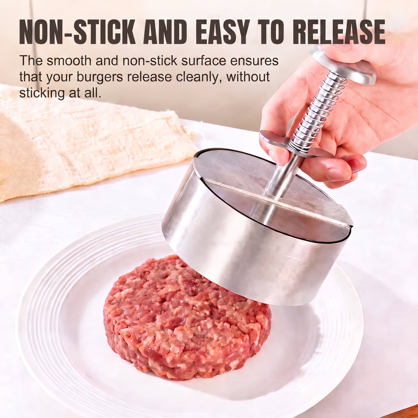 🍔✨ Stainless Steel Burger Press | How to Easily Make Perfect, Even Burger Patties