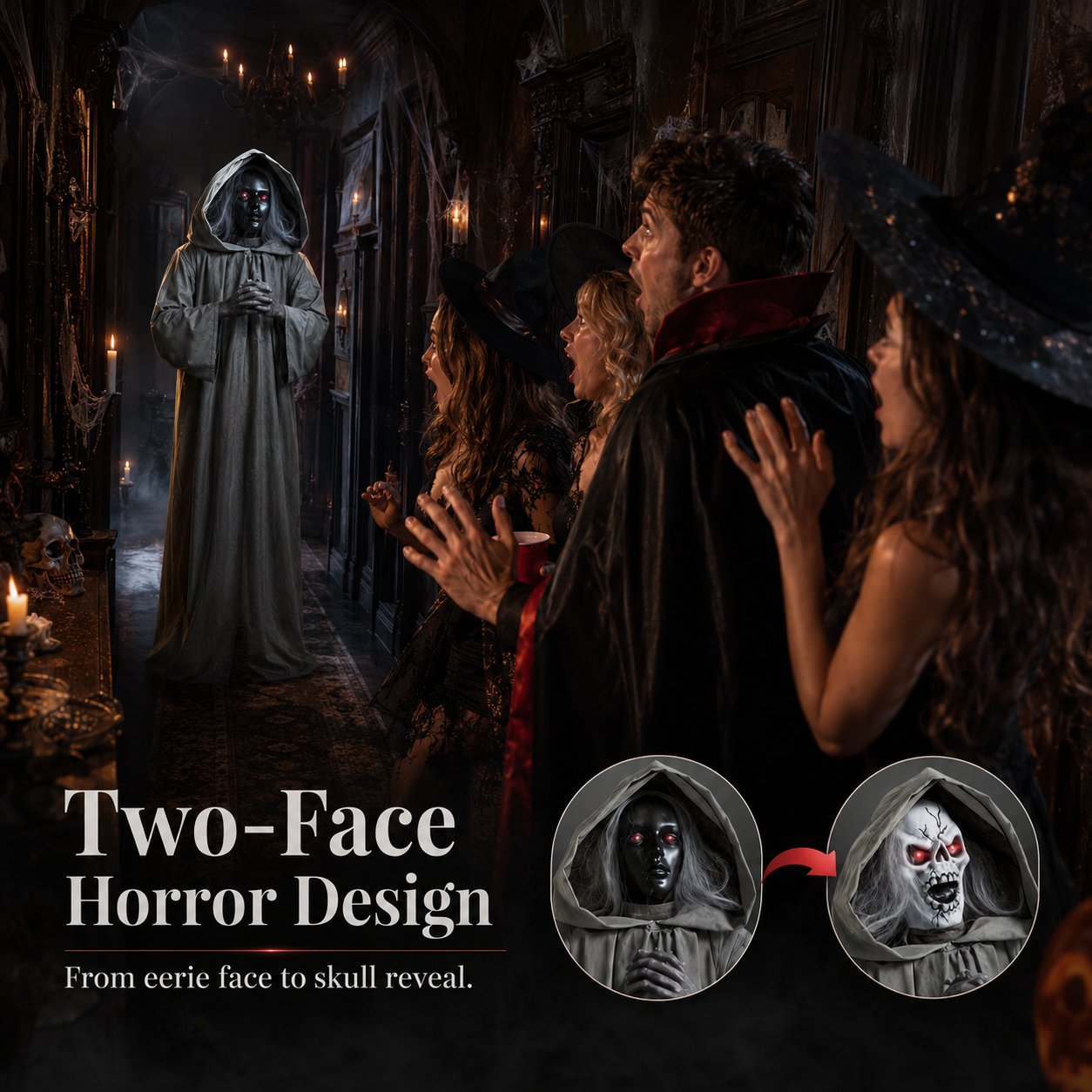 Halloween Animated Jumping Scare Ghost – Motion-Activated Haunted House Prop