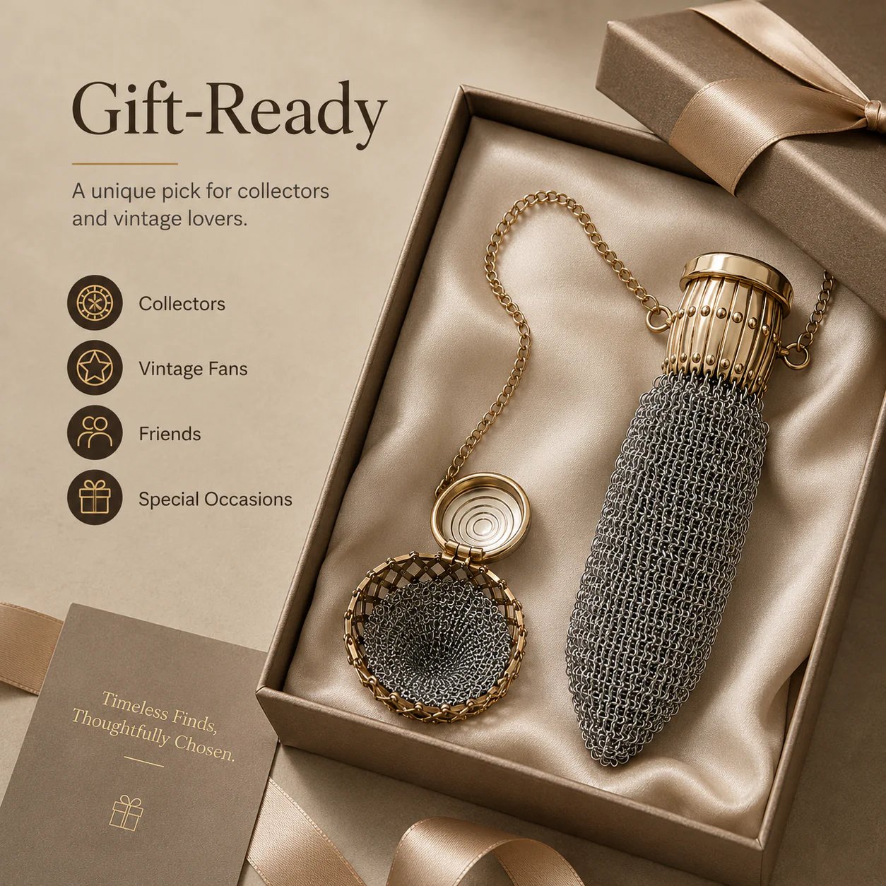 💰Vintage-Inspired Metal Mesh Coin Purse – Expandable Stainless Steel Pocket Wallet & Collectible Gift