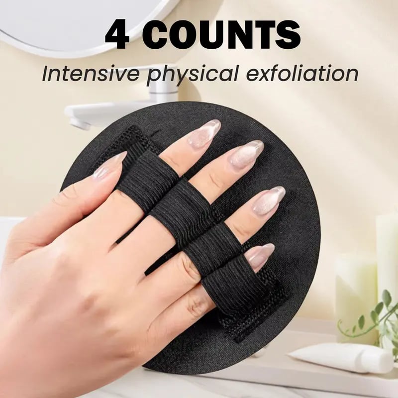 4-Pack Soft Rubber Shower Scrubber – Gentle Yet Effective, Exfoliates & Cleanses All Skin Types