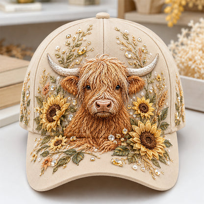 🔥 Last Day 69% OFF – 🦬✨ 3D Highland Cow Cap