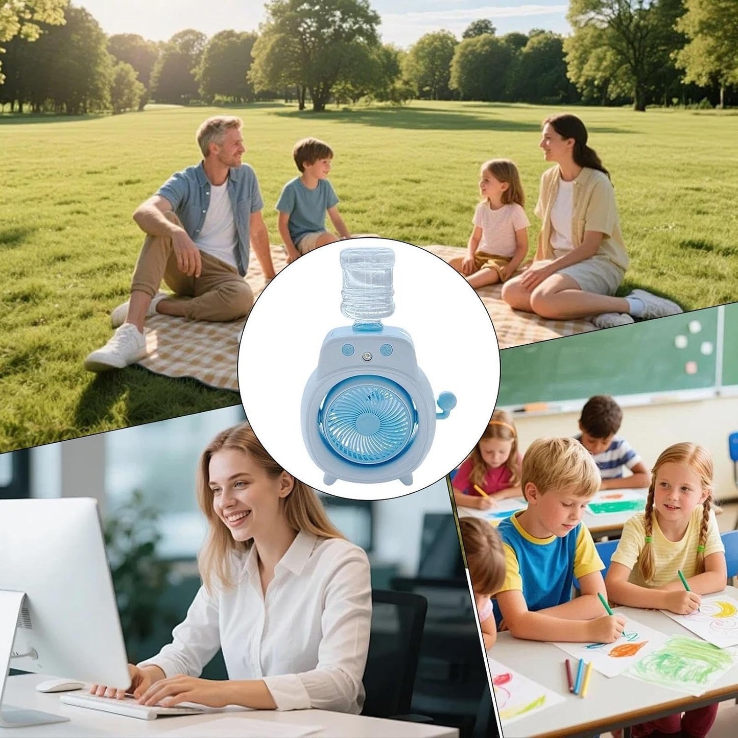 Portable Adjustable-Angle Humidifying Mist Fan