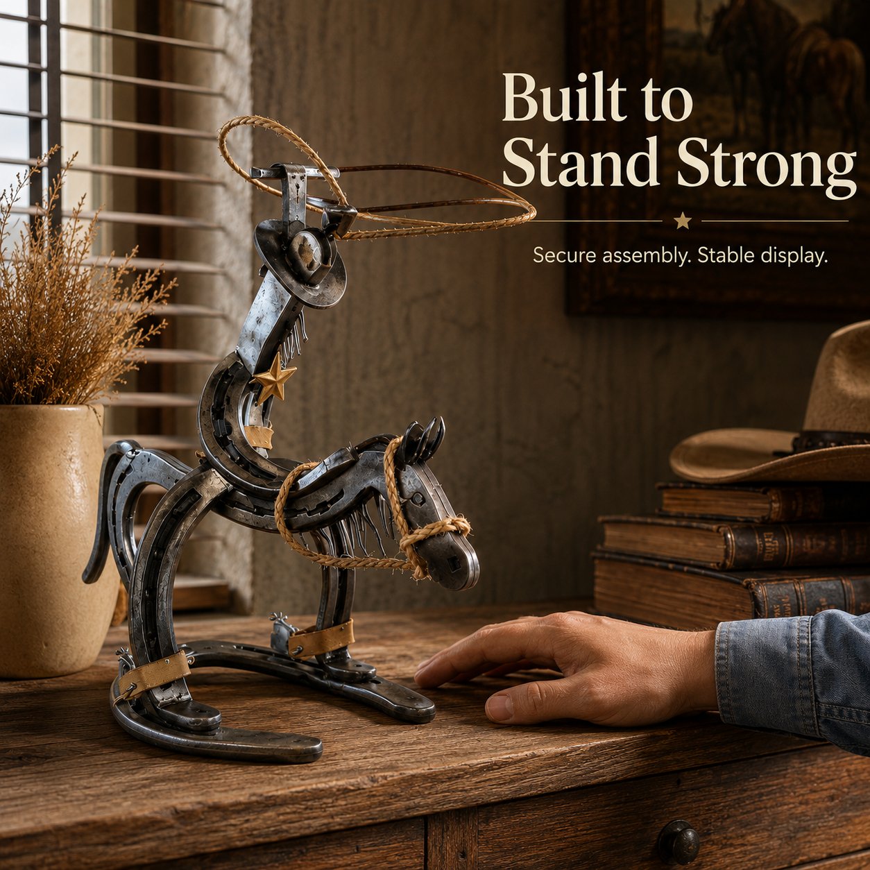 💥LAST DAY 49% OFF - 🔥Handcrafted  Cowboy Iron Pony Ornament (📦Buy 2 Free Shipping)