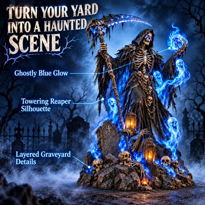 💀👻 Giant Glowing Grim Reaper – Haunted Blue Spirit Halloween Yard Display