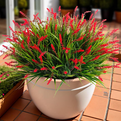 🌿 3 Bundles UV-Resistant Faux Monkey Grass – Lush Greenery Without the Maintenance