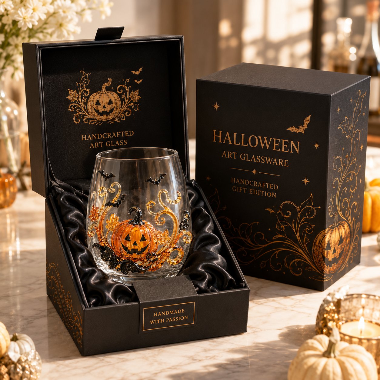 🎃 👻🍹 3D Halloween Glass Collection – Pumpkin, Ghost & Bat Designs for the Ultimate Fall Drinkware