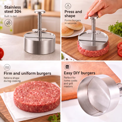 🍔✨ Stainless Steel Burger Press | How to Easily Make Perfect, Even Burger Patties