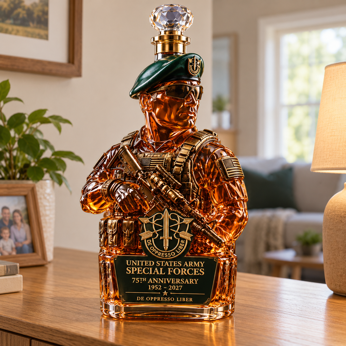 United States Army Special Forces 75th Anniversary Whiskey Bottle