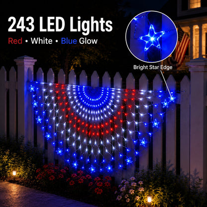 🇺🇸 Patriotic LED Fence Light – 4FT Red White Blue Glow Outdoor Decor