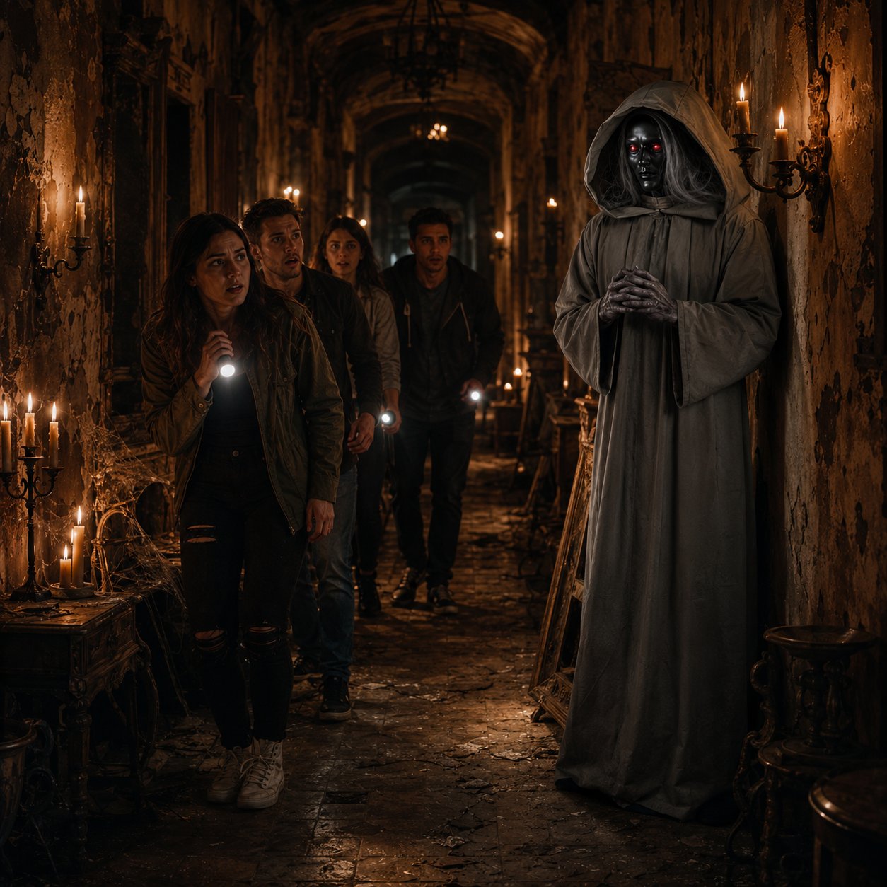 Halloween Animated Jumping Scare Ghost – Motion-Activated Haunted House Prop