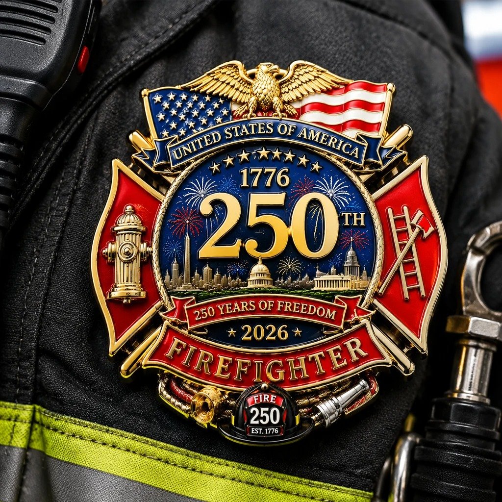 🏅250th Anniversary Firefighter Badge|Honor American Heroes🚒