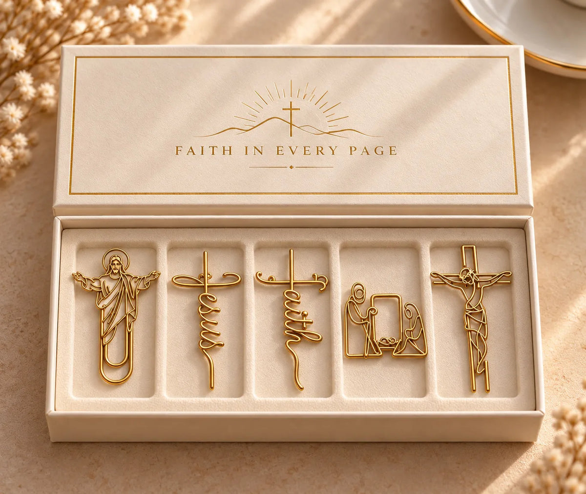 ✝Faith-Inspired Gold Paper Clips — Meaningful Christian Bookmarks