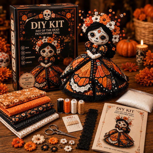 🔥LAST DAY 50% - Day of the Dead Patchwork Doll DIY Kit