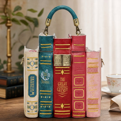 🔥2026 HOT SALE 49% OFF 📚 Vintage Stacked Book Novelty Handbag