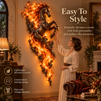 ⏰Limited Stock 50% OFF ✨🐎 Flaming Horse Wall Decor