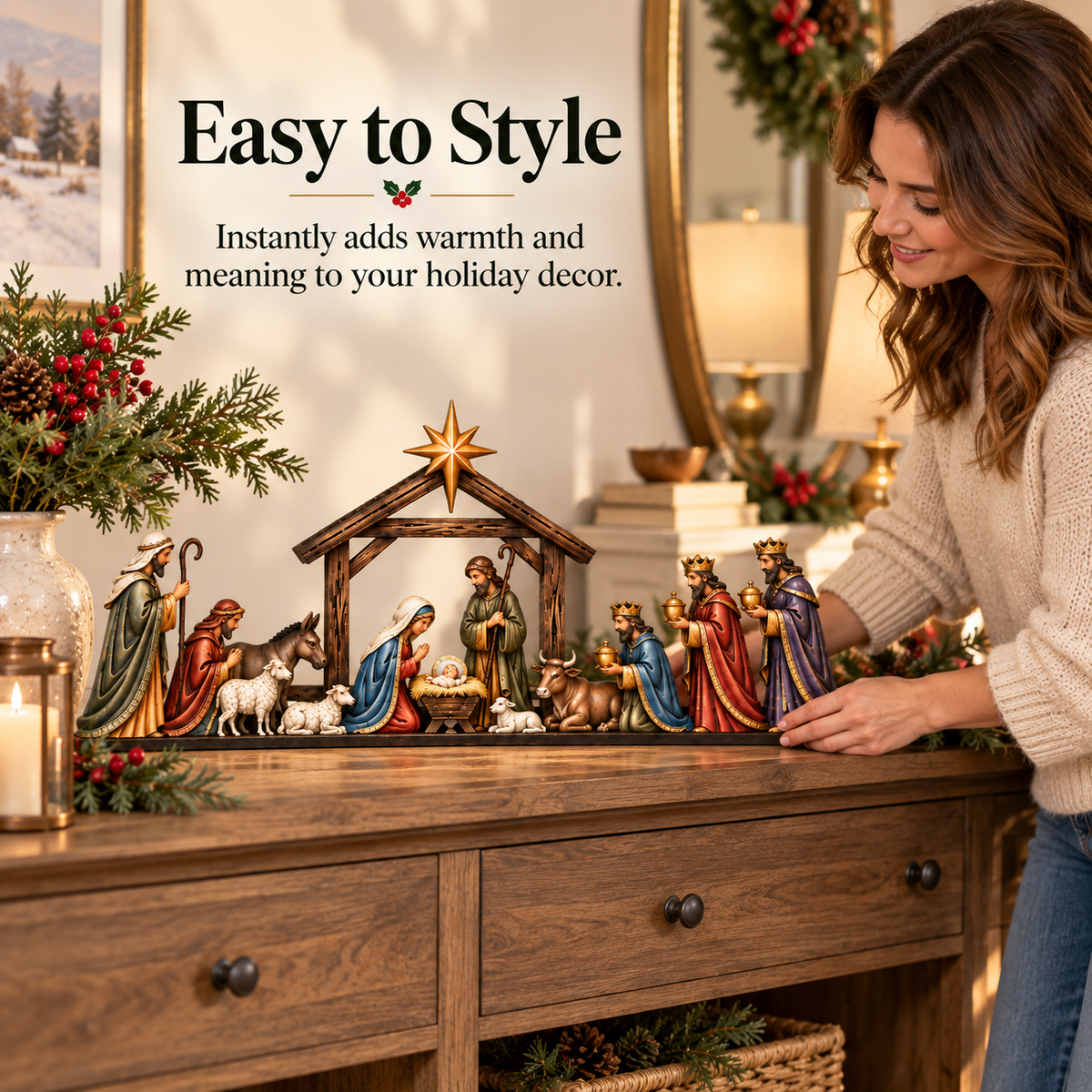 ✝ Nativity Scene Door Topper | Bring The Story Of Christmas Home✨