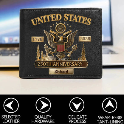 🎁Personalized U.S. Army 250th Anniversary Leather RFID BLOCKING Wallet
