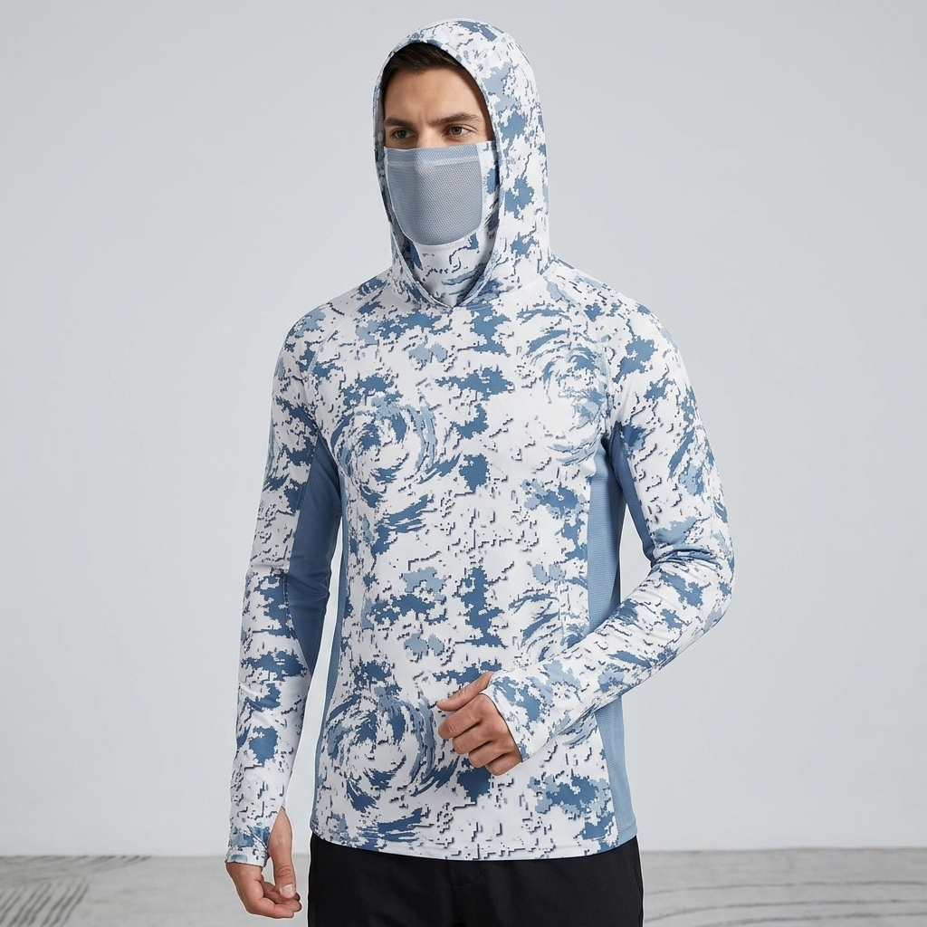 🔥55% OFF Today  Men’s UPF 50+ Hoodie Shirts with Mask
