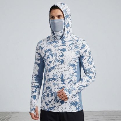 🔥55% OFF Today  Men’s UPF 50+ Hoodie Shirts with Mask