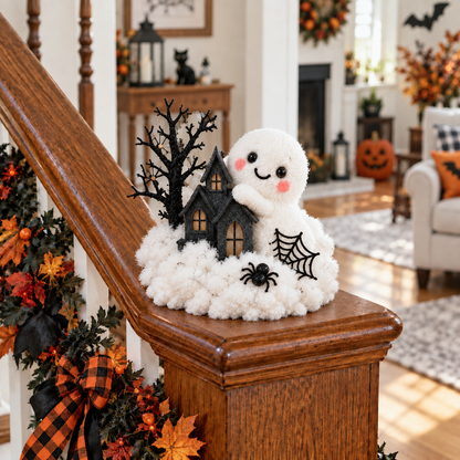 Glowing Ghost Staircase Decor – Cute Halloween Railing Accent