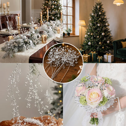 🎄💎 Frostlight Crystal Branch Decorations – Elegant Sparkling Accents for Christmas Trees, Weddings & Winter Décor ❄️✨