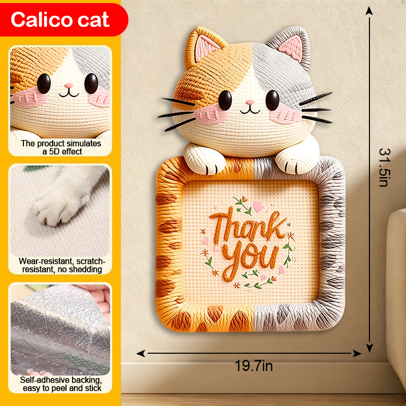 5D Woven Cat Scratcher Mat, Cat Scratching Design for Indoor Cats, Protects Walls, Sofas, Couches and Doors