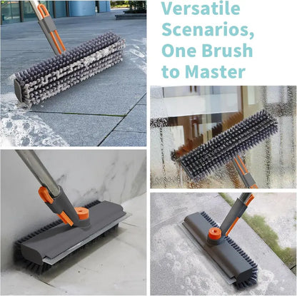 Floor cleaning brush, bathtub brush, long-handled 3-in-1 scraper brush, and heavy-duty stiff-bristled cleaning brush