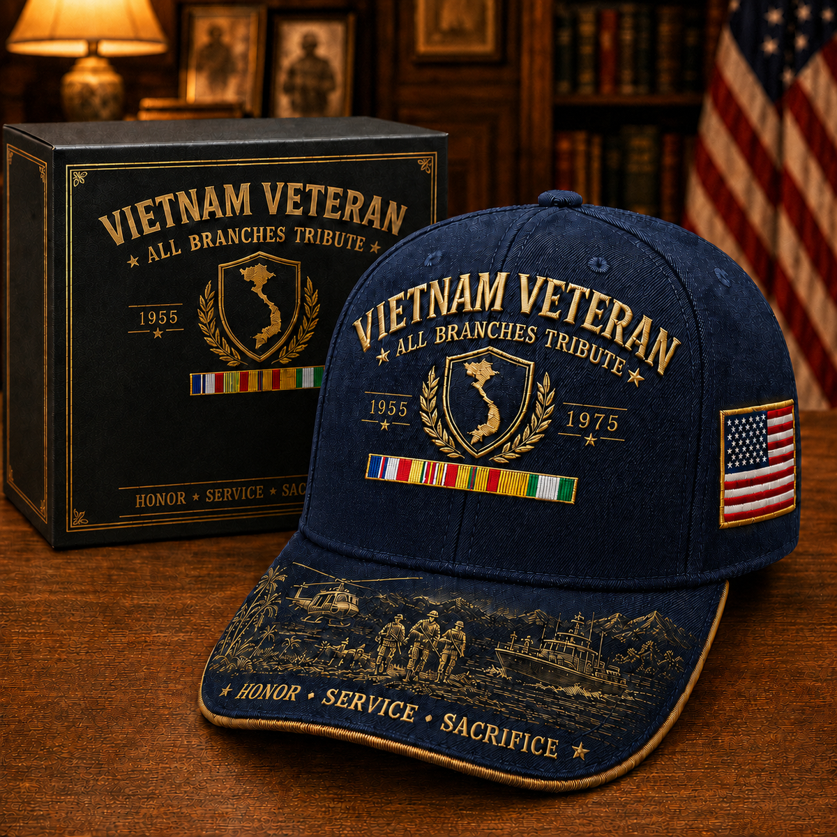 🎖️Vietnam Veteran United Services Tribute Cap – Honor, Service & Sacrifice 1955–1975