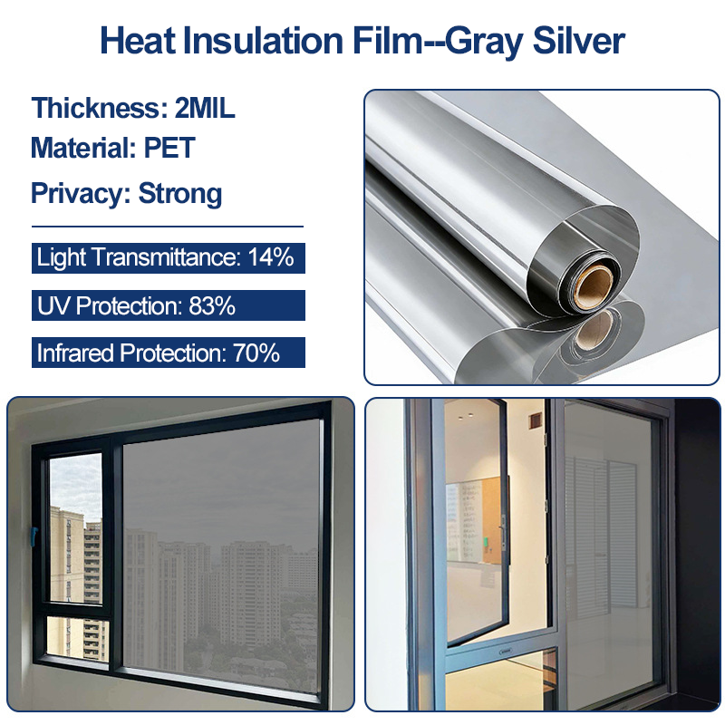 🪟✨Static Cling Window Privacy Film UV Blocking Mirror Tint