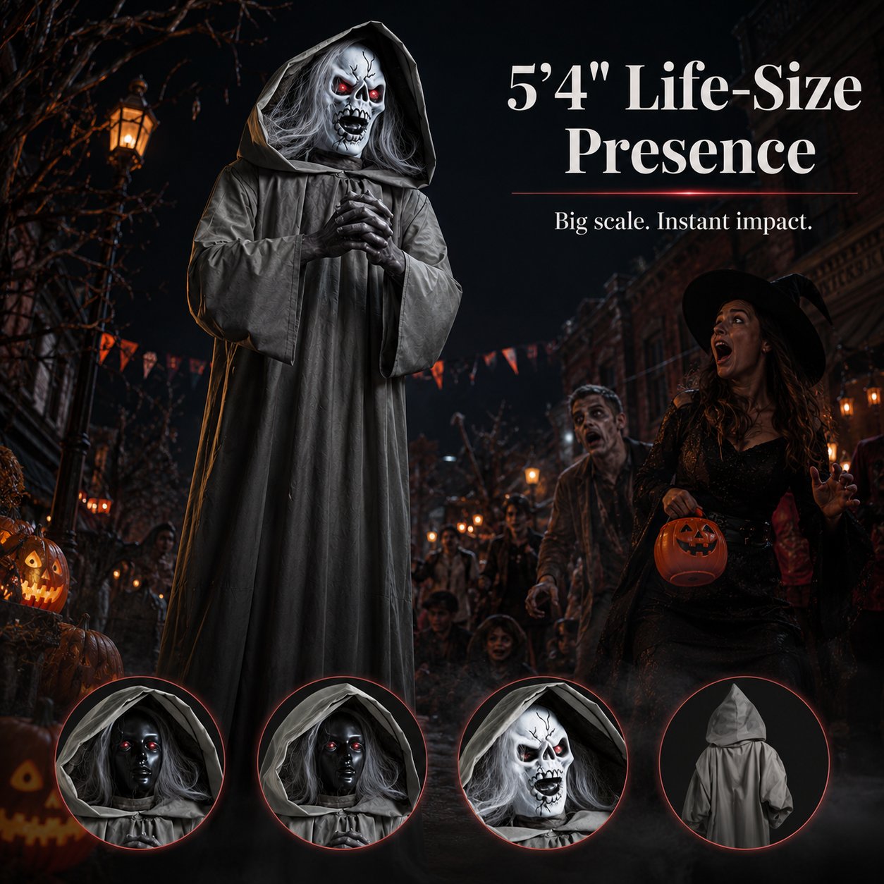 Halloween Animated Jumping Scare Ghost – Motion-Activated Haunted House Prop