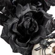 Gothic Wreath with Black Roses & Butterflies, Elegant Decor for Halloween Entryway