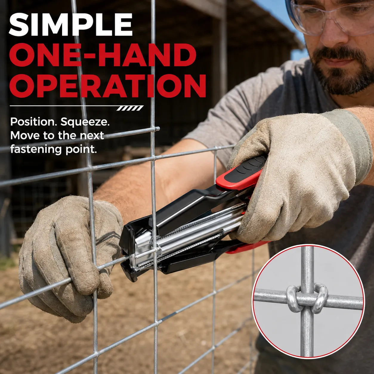 🔧⚡ Rapid-Feed C-Clip Fastening Pliers – One-Hand Auto-Feed Tool for Fences, Cages & Repairs