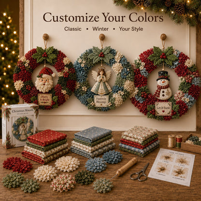 Make A Christmas Wreath You'll Be Proud To Display ❤️ 3D Fabric Poke DIY Kit With Tutorial & Guide Included