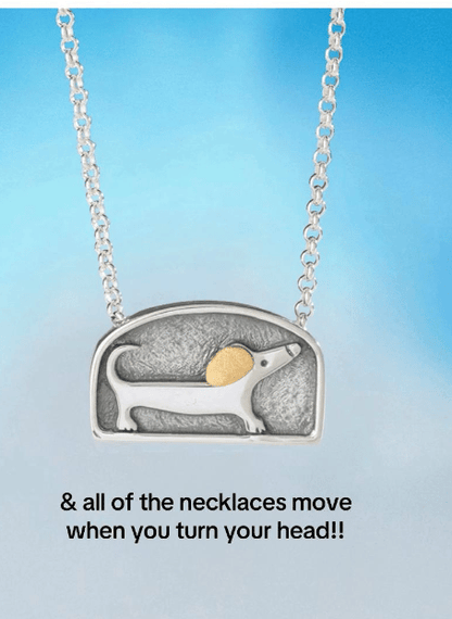 🐾Floating Dachshund Moving Necklace