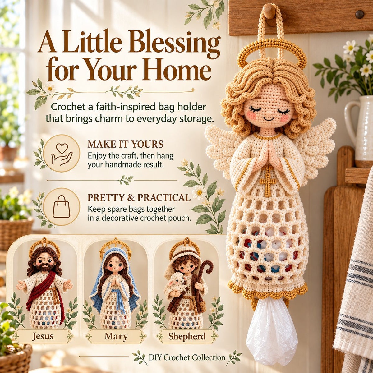 ✝️🙏Blessed Home Crochet Bag Holder Collection ✨🧶