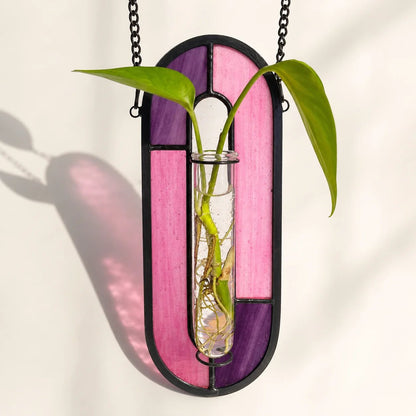 Stained Glass Hanging Plant Propagation Vase