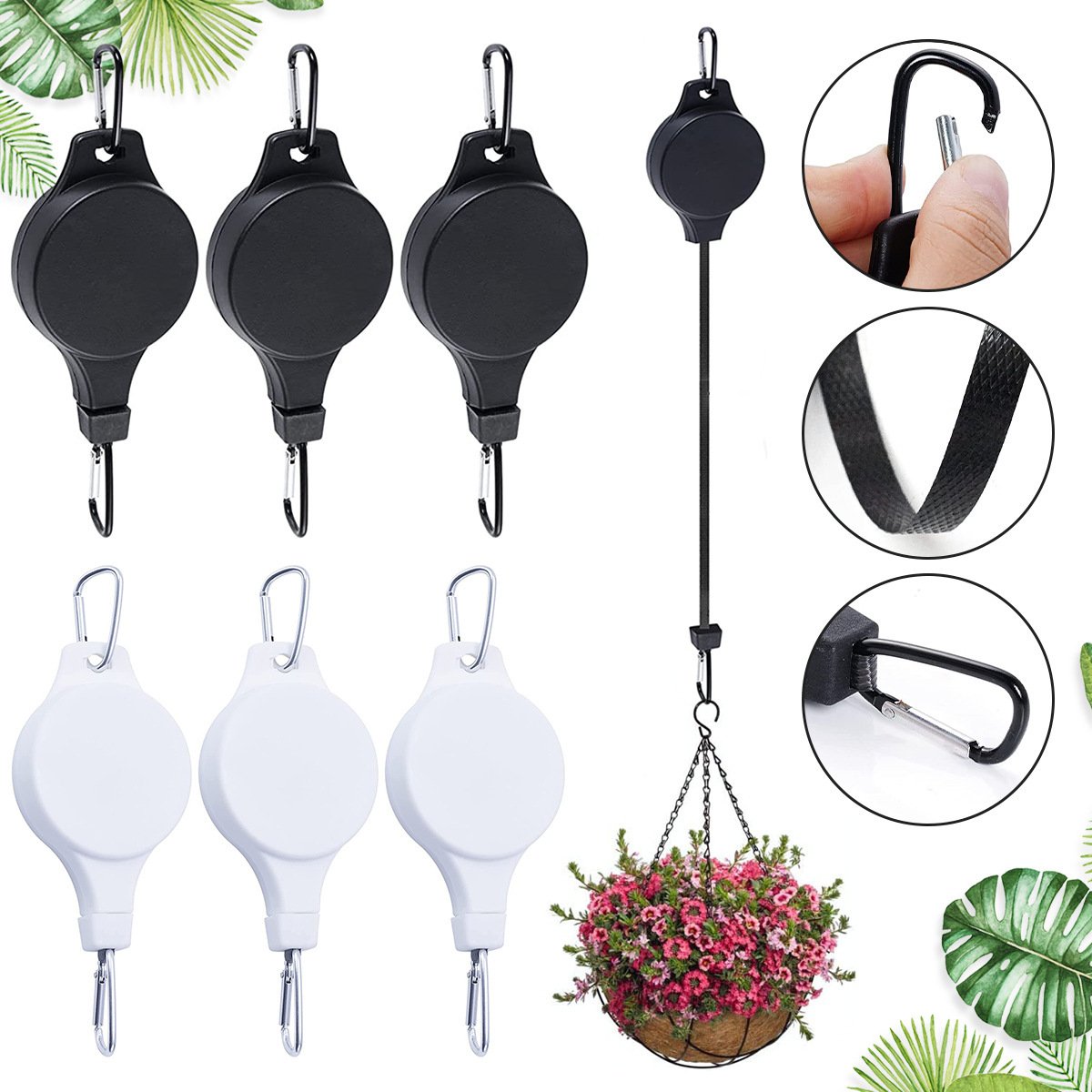 🌸 Buy one get one free 🌸Plant Pulley Set for Garden Baskets Pots, Birds Feeder🐦