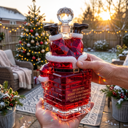 💥 Pre-order: 50% Off – Santa Stuck in the Chimney Whiskey Bottle