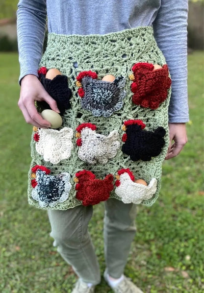 🐔Handmade Crochet Chicken Egg Collecting Apron🥚🎁Buy 2 FREE SHIPPING