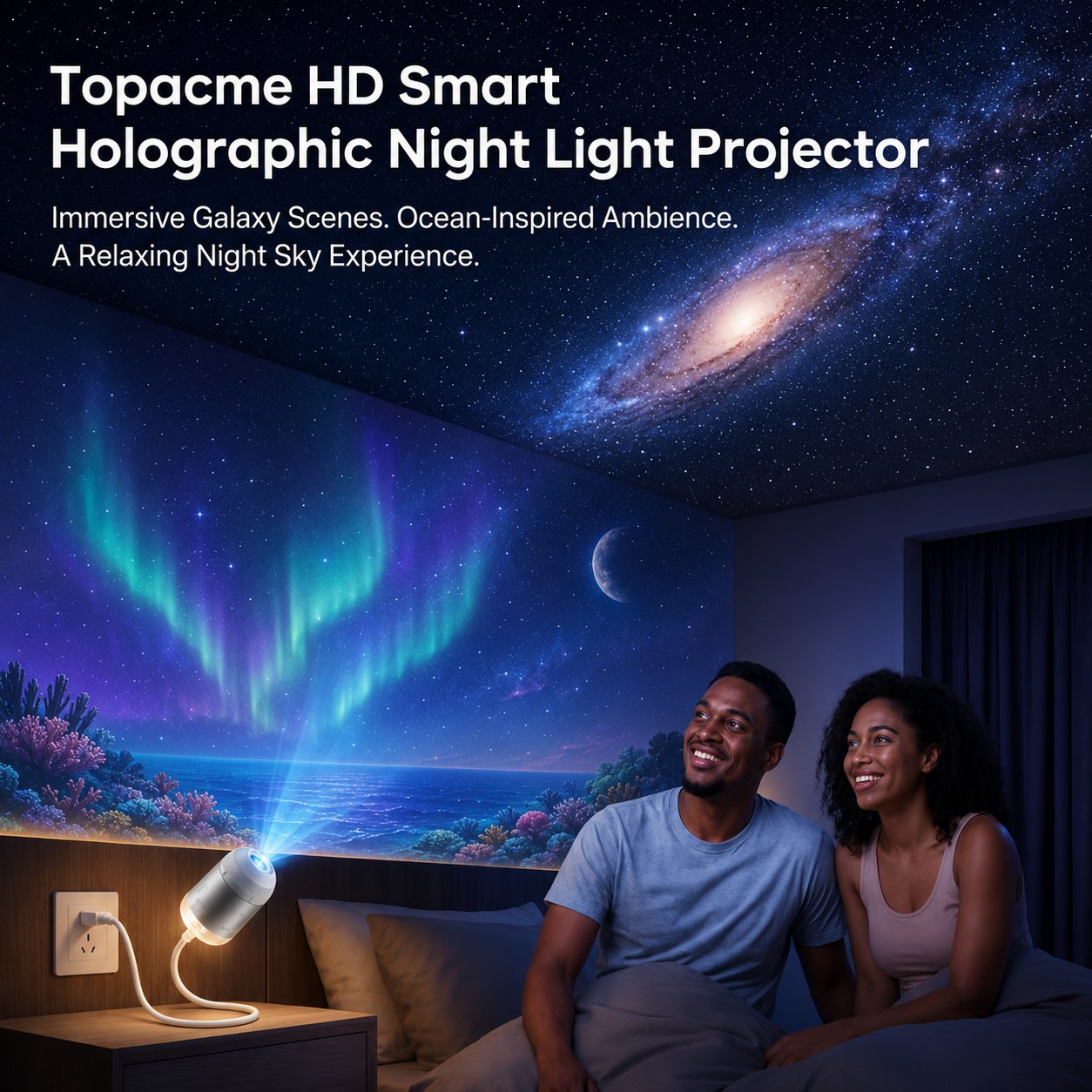 🔥LAST DAY 57% OFF - 🌌🌠HD Smart Holographic Night Light Projector