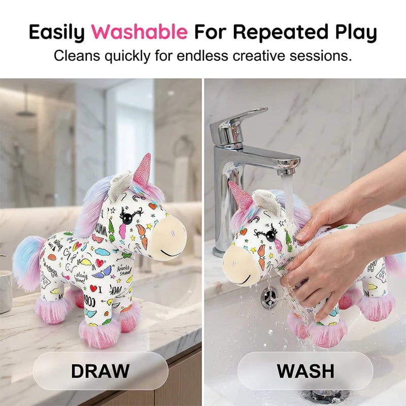 🌈DIY Color-In Unicorn Plush Toy Kit