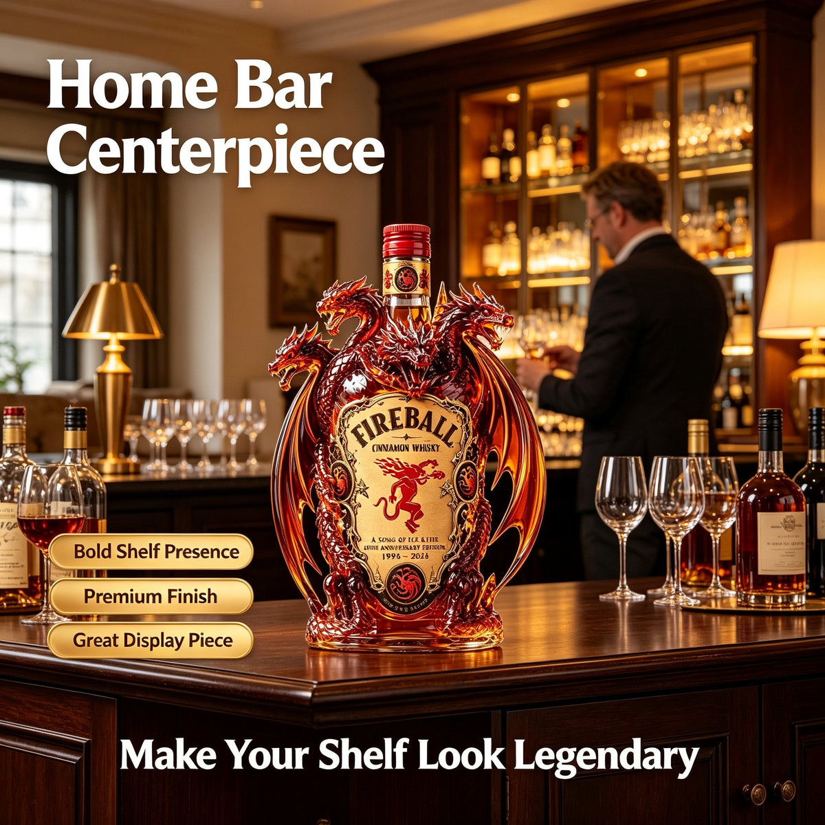 🐉 Legendary Dragon Bar Decanter – Sculpted Collector Bottle for Home Bar & Gifting🔥