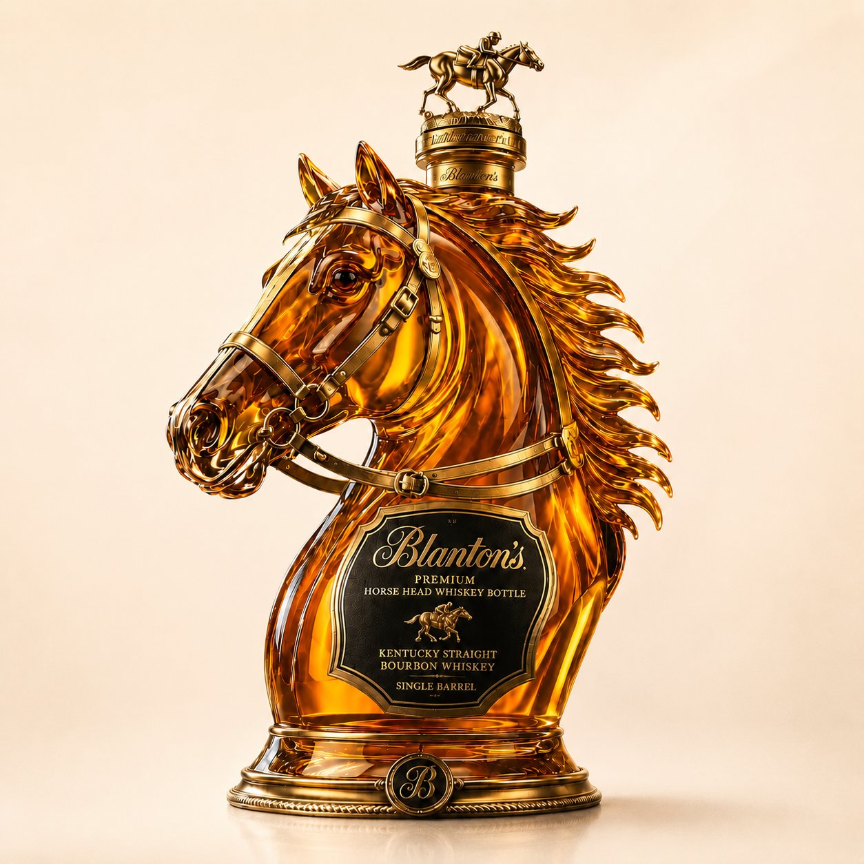 Blanton's Horse Head Single Barrel Bourbon Whiskey Bottle