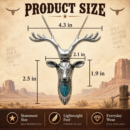 🤠🐐 Frontier Skull Statement Pendant – 5 Western Styles with Necklace & Clip Wear