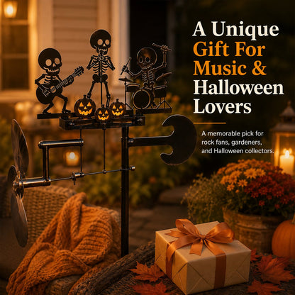🎸💀Halloween Skeleton Band Kinetic Wind Spinner